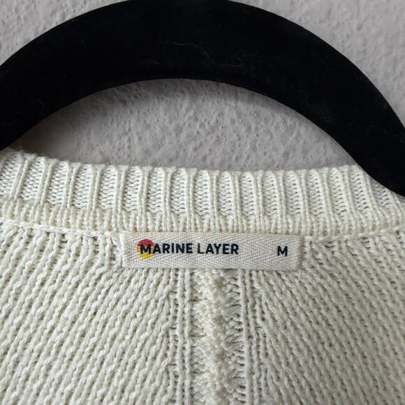 Marine Layer Jada Ivory Floral Embroidered Crewneck Sweater Size M - Picture 4 of 4